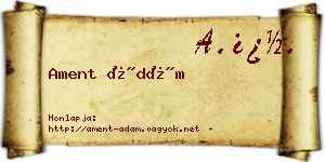 Ament Ádám névjegykártya